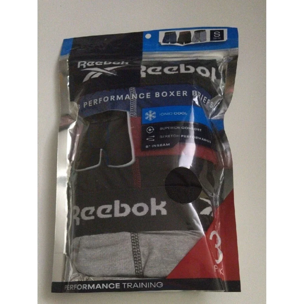 Reebok Men's Performance Boxer Briefs 3 Pack Size 28-30 Small New